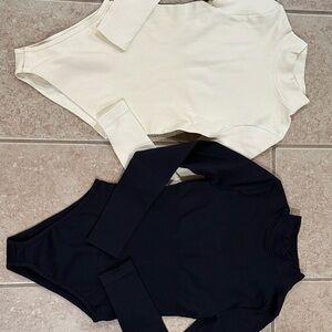 Black and Cream Long Sleeve Bodysuit Bundle
